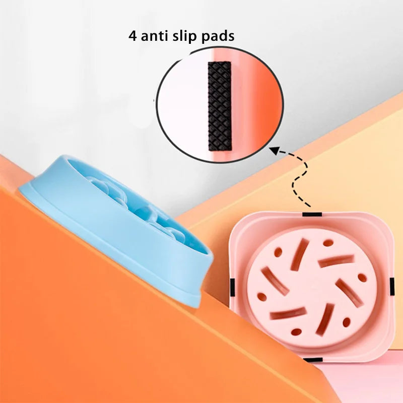 Anti-Choking Pet Bowl Slow Feeder Dog Bowl Cat and Dog Anti-Knock Small Dog Food Bowl Tableware Pet Supplies