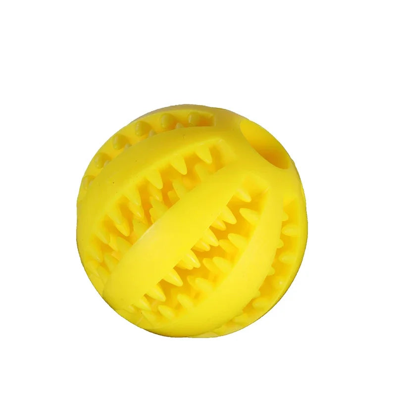 Dog Treat Dispensing Ball - Natural Rubber Chew Toy for Teeth Cleaning, Elastic Interactive Puzzle Toy to Relieve Boredom