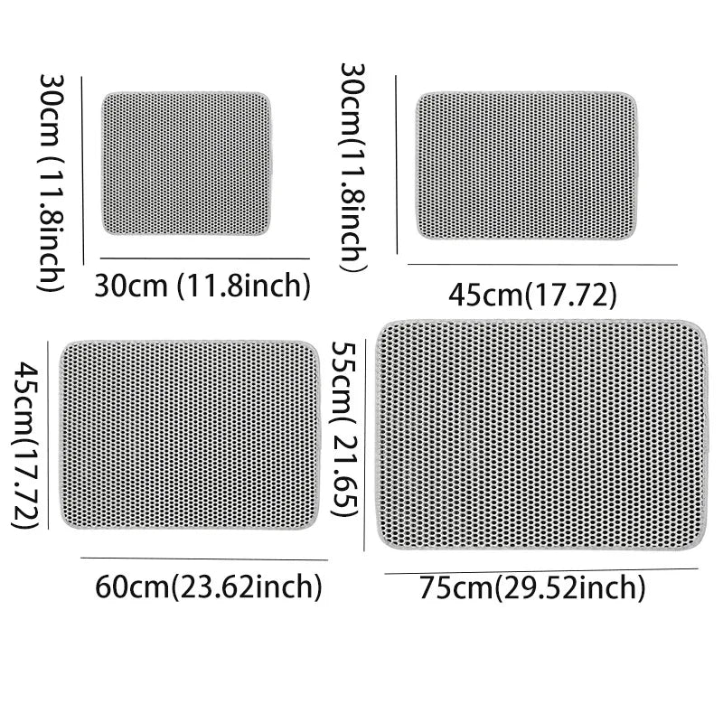 Cat Litter Mat Waterproof Double Layer EVA Foldable Pet Litter Mat Non-Slip Sand Trapping Pad Washable Bed Mat Clean Pad Product