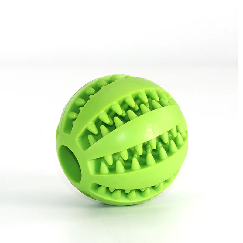 Dog Treat Dispensing Ball - Natural Rubber Chew Toy for Teeth Cleaning, Elastic Interactive Puzzle Toy to Relieve Boredom