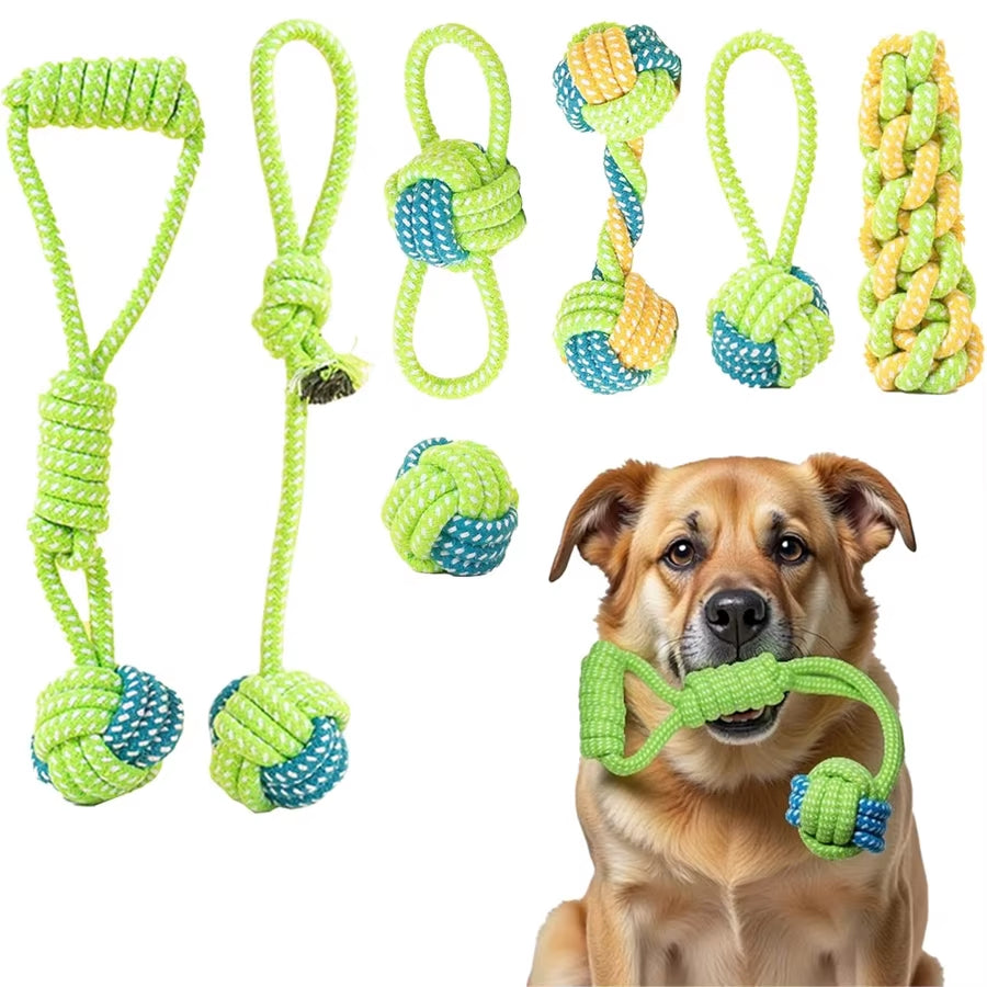 [1/7 Pack] Dog Tug Rope Toys, Strong Durable Chew Toys for Aggressive Chewers, Interactive Fetch Toys for All Size Dogs