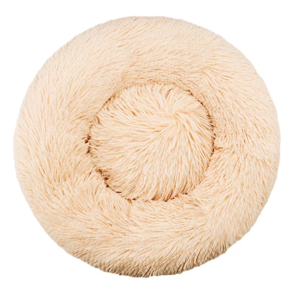 Plush Warm round Large Dog Bed Winter Soft Puppy House Medium Cat Sofa Sleeping Bed Elastic Small Dog Kennel Nest Accessories